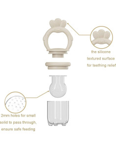 Alimentador de Comida para Bebés Silicona 2 Pcs Rosa Amarillo 2