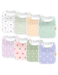KeaBabies 8 Baberos Orgánicos Absorbentes para Bebés Unisex