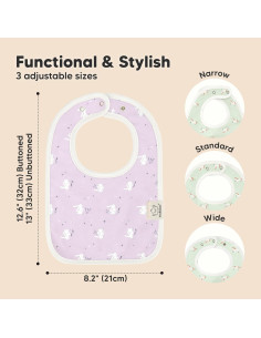 KeaBabies 8 Baberos Orgánicos Absorbentes para Bebés Unisex 2