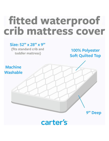 Protector de Colchón Impermeable Carter's para Cuna 71x132 cm