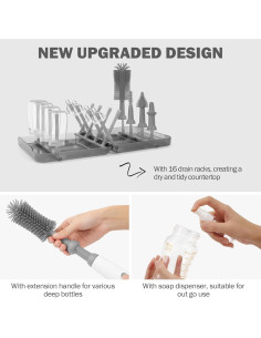 Limpiador Eléctrico de Botellas Duoffanny 9 en 1 Gris 2