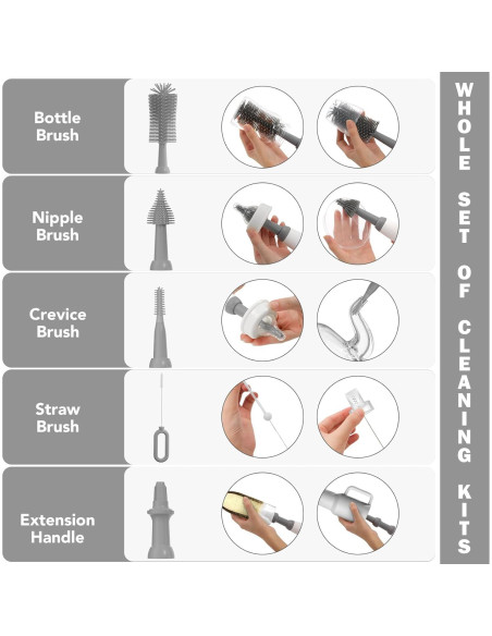 Limpiador Eléctrico de Botellas Duoffanny 9 en 1 Gris Limpiador Eléctrico de Botellas Duoffanny 9 en 1 Gris