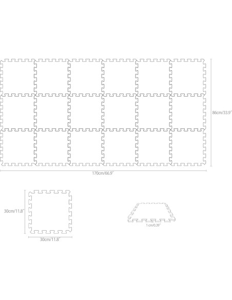 Alfombra Puzzle Yostrong 18 Azulejos EVA Beige 1.49 m