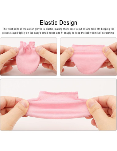 Manoplas para Bebés Recién Nacidos BQUBO 8 Pares Algodón Hipoalergénico