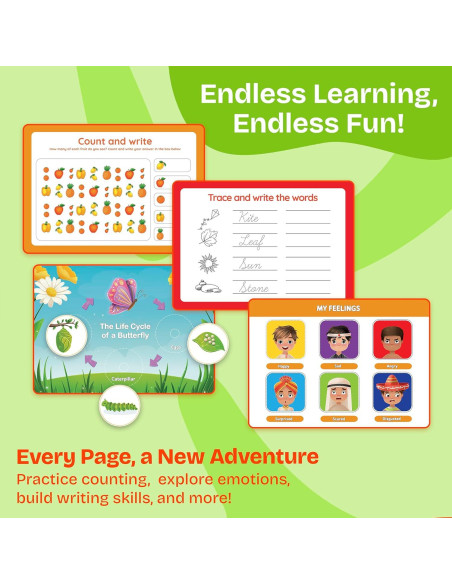 Libro de Actividades Montessori para Niños 3 a 7 Años - 14 Páginas Interactivas