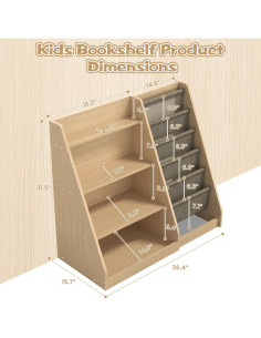 Estantería Montessori CMFYDAILY 4 Niveles Madera 80x90 cm 2