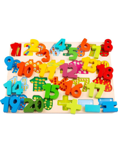 Rompecabezas de Madera Voamuw para Niños 3-5 Años - Letras, Números y Formas