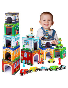 Juguetes Apilables Montessori MDINGTD para Bebés 0-10 Años