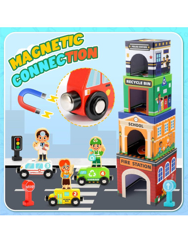 Juguetes Apilables Montessori MDINGTD para Bebés 0-10 Años