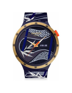 Reloj Unisex Swatch Big Bold Biosourced 47mm Azul y Dorado