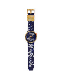 Reloj Unisex Swatch Big Bold Biosourced 47mm Azul y Dorado 2