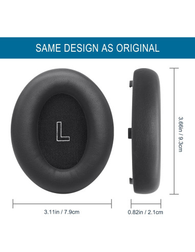 Almohadillas de Repuesto GVOEARS para Auriculares Bose QC Ultra - Negro