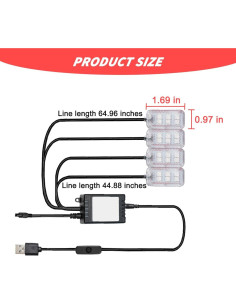 Luces LED Ambientales para Auto KHGUZ, 4 Piezas, Control APP 2
