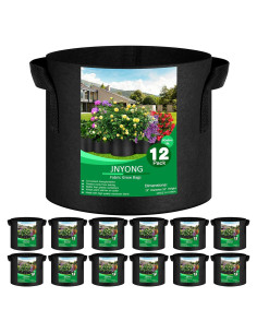 Paquete de 12 bolsas de cultivo JNYONG 5 Galones Tela Gruesa