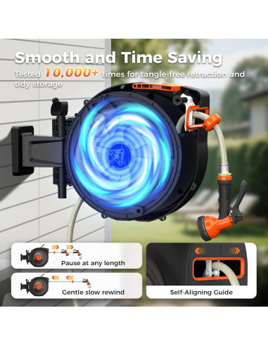 Carrete de Manguera de Jardín Retráctil Treillage Tale 30.48 m