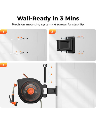 Carrete de Manguera de Jardín Retráctil Treillage Tale 30.48 m