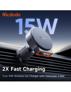 Cargador de Coche MagSafe 15W Mcdodo con Cable USB-C Retráctil 2