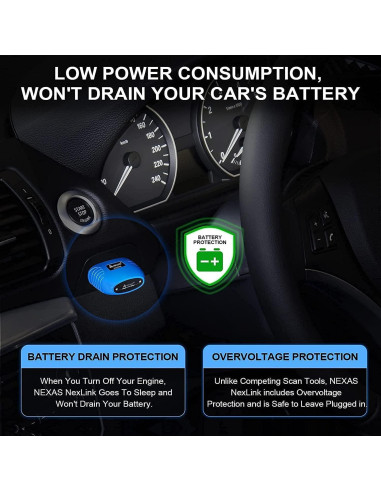 Escáner OBD2 Bluetooth NEXAS NexLINK para Automóviles y Motos