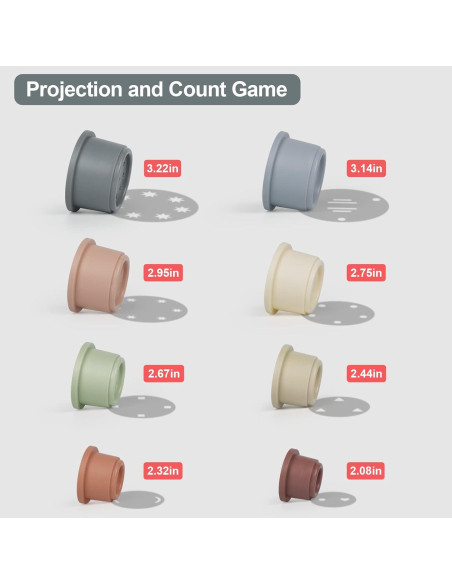 Set de 8 Tazas Apilables Montessori Flypear para Bebés 6-12 Meses Set de 8 Tazas Apilables Montessori Flypear para Bebés 6-12 Meses