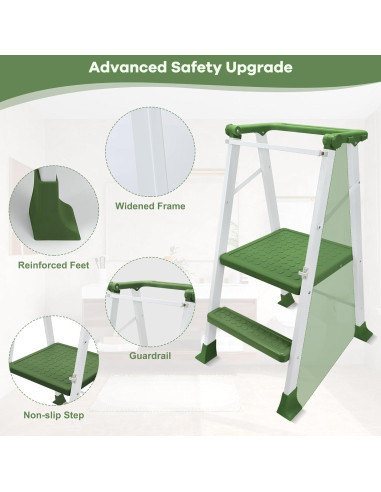 Escalón Plegable SDADI 2 Pasos para Niños 18M-6A Verde
