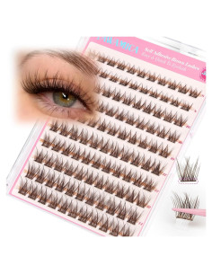 Grupos de Pestañas Autoadhesivas Yawamica Marrón 8-14mm Reutilizables