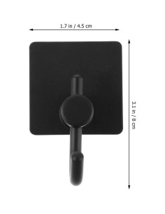 Ganchos Adhesivos para Toallas LONGstar - Paquete de 6, Negro 2