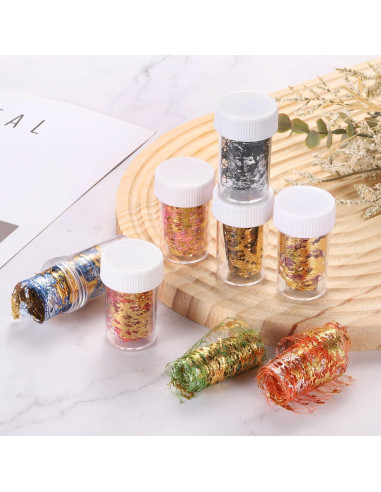 Copos de Hoja de Oro MECCANIXITY 18g 3 Botellas Colores