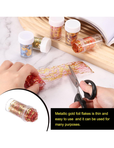 Copos de Hoja de Oro MECCANIXITY 18g 3 Botellas Colores