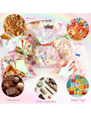 Bolsas de Celofán Iridiscentes Linsuminn 100 PCS 13x18 cm