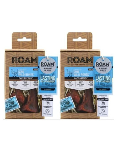 Huesos Masticables para Perros ROAM Avestruz Pequeños 4 Unidades