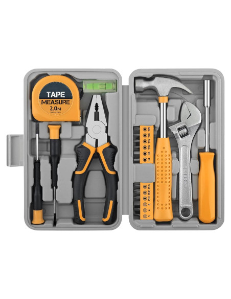 Juego de Herramientas Básicas Elvesoar 20 Piezas Amarillo
