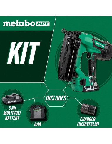 Clavadora de Acabado Inalámbrica Metabo HPT 18V 16 Gauge