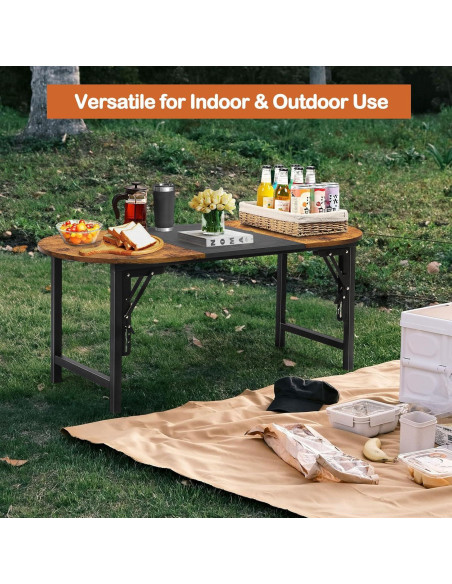 Mesa de café plegable Shinoske ovalada 90x40x37 cm marrón