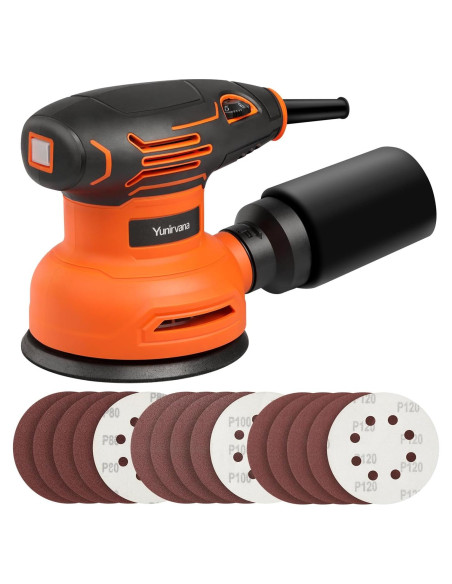 Lijadora Orbital 5" Yunirvana 300W 6 Velocidades 15 Discos