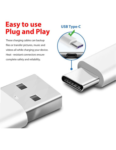 Cable de carga USB C 1.5m para cámara Arlo Essential 2K