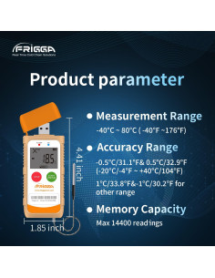 Registrador de Datos de Temperatura Frigga M1E con Sonda Externa 2
