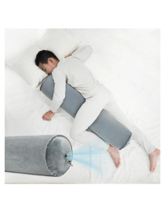 Almohada Inflable Corta ONTYZZ para Cuerpo y Espalda Gris