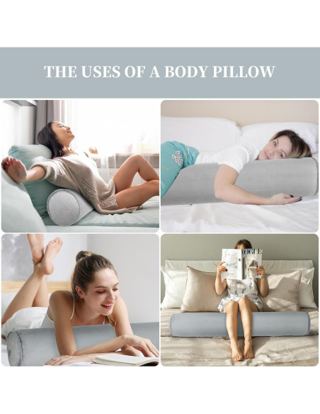 Almohada Inflable Corta ONTYZZ para Cuerpo y Espalda Gris