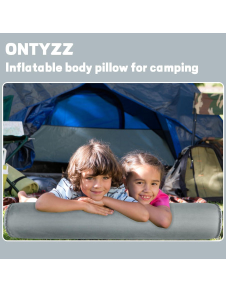 Almohada Inflable Corta ONTYZZ para Cuerpo y Espalda Gris