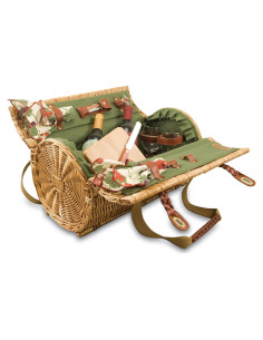 Cesta de Picnic de Vino y Queso Verona Picnic Time - Verde Pino