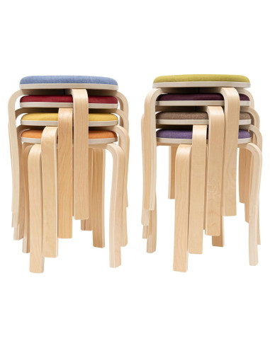 Juego de 8 Taburetes Apilables de Madera MARTEXBUY 48cm