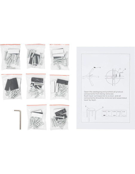 Juego de 8 Taburetes Apilables de Madera MARTEXBUY 48cm