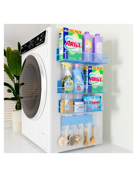 Estantes Magnéticos para Lavadora DTUQYX - Paquete de 4 Azul Estantes Magnéticos para Lavadora DTUQYX - Paquete de 4 Azul