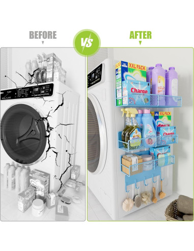 Estantes Magnéticos para Lavadora DTUQYX - Paquete de 4 Azul