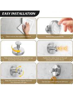 Ganchos de Ventosa BBling 4 Piezas Alta Resistencia Negro 2