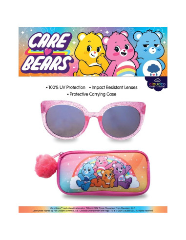 Gafas de sol para niñas Care Bears con estuche rosa claro