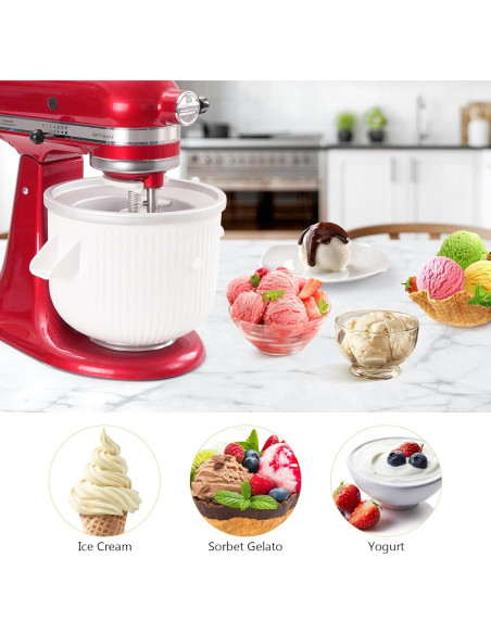 Máquina de Hacer Helados MEILEYII 2 Cuartos para Kitchenaid