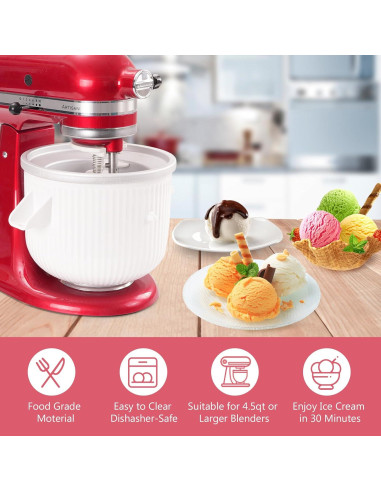 Máquina de Hacer Helados MEILEYII 2 Cuartos para Kitchenaid