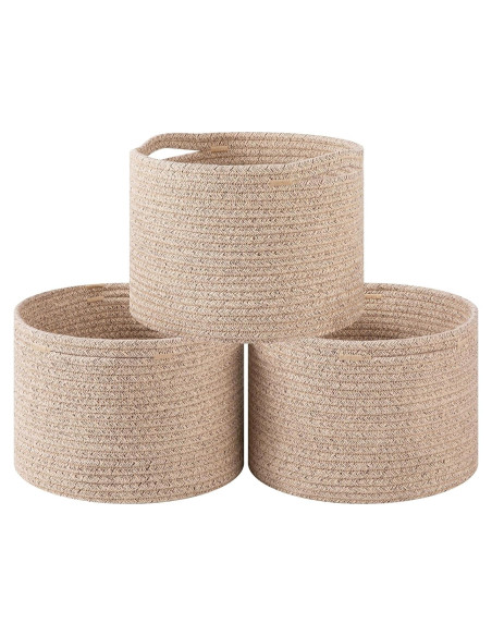 Cesta de Almacenamiento Pequeña OIAHOMY 24.9x24.9x18 cm Marrón