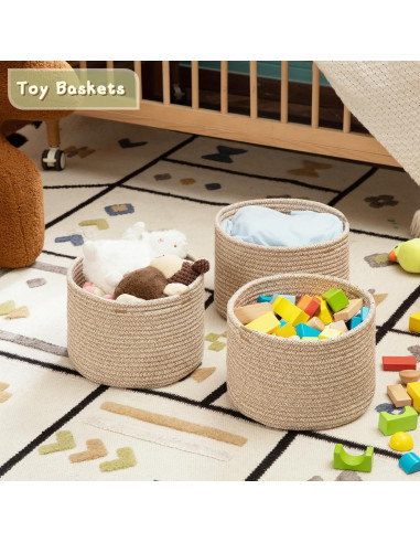 Cesta de Almacenamiento Pequeña OIAHOMY 24.9x24.9x18 cm Marrón